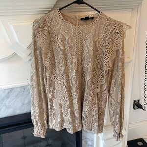 Like new worn once tan lace top.
